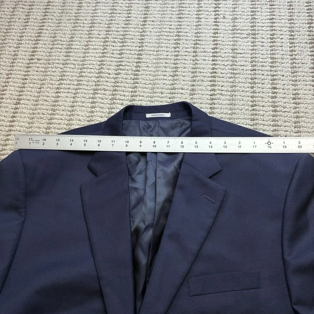 Peter Millar Wool Blazer Navy Blue Weave 50T Men's Jacket Coat Lightweight